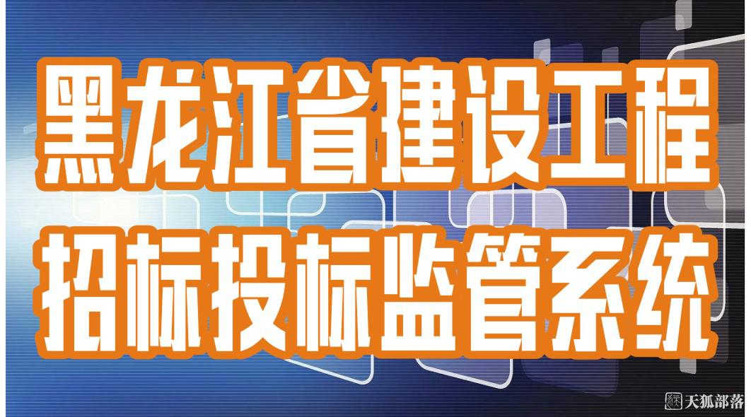 黑龙江省建设工程招标投标监管系统