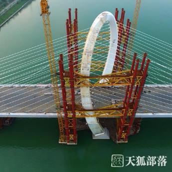 广西柳州白沙大桥主桥主体完工